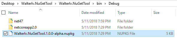 输出目录下的 NuGet 包