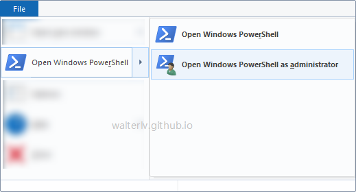 管理员权限启动 PowerShell