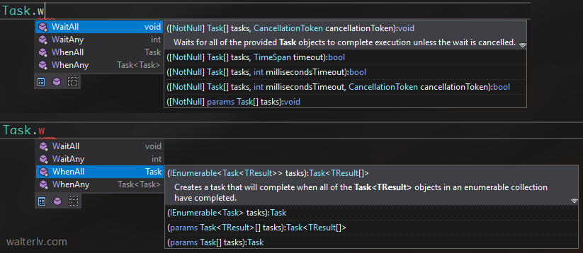 Task 静态的等待方法