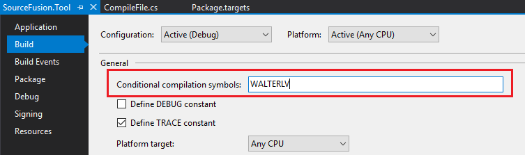 Conditional Compilation Symbols