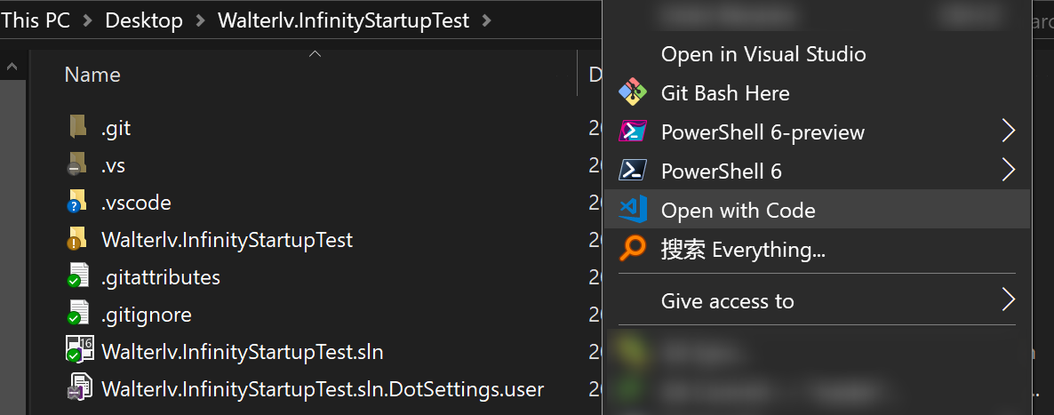 使用 Visual Studio Code 打开文件夹