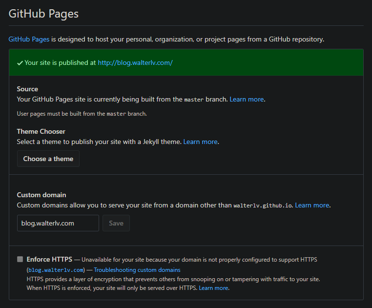 GitHub Pages 设置