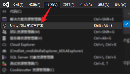 打开 Unity 项目资源管理器