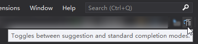 suggestion and standard completion modes